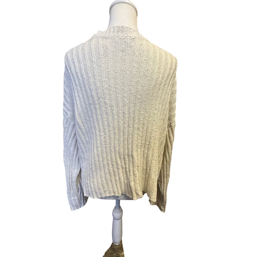 American Eagle cream ivory ribbed v neck button cardigan womens large - Picture 5 of 7